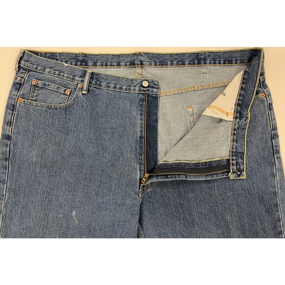Levi Men's 550 Jeans Size 52" x 30" Relaxed Fit Big & Tall Cotton Light Blue - Picture 3 of 9